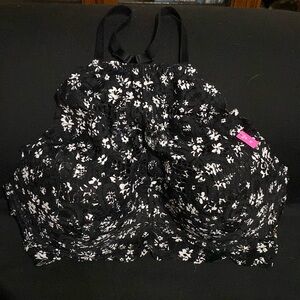 XL Push Up Racerback Halter Floral Lace PINK by Victoria's Secret Bra NWT